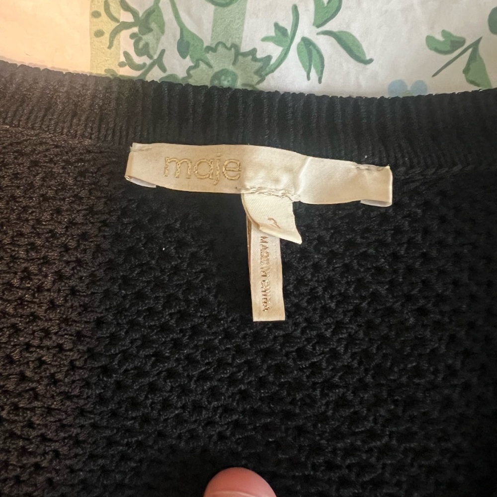 MAJE - sweater with see-through detail and tassels - Picture 3 of 6